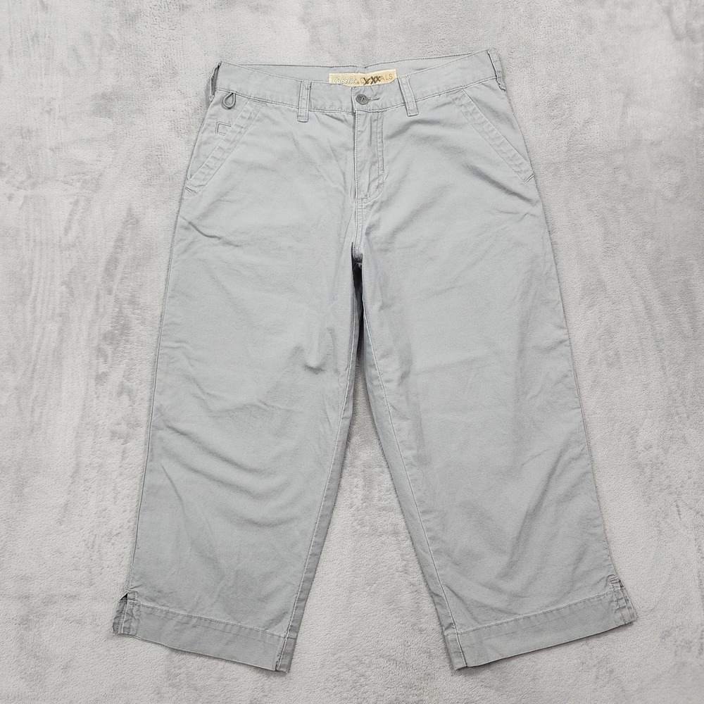 Cabela's Pants Womens 6 Gray Cotton Twill Capri Crop Relaxed Casual Outdoor